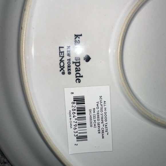 NEW Kate spade sculpted stripe cream set - Picture 4 of 5